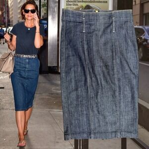 7 For All Mankind Denim Pencil‎ Skirt High Waist Dark Wash 26